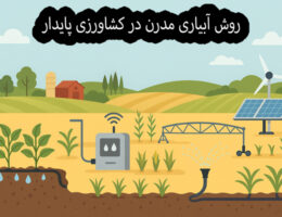 سیستم‌های آبیاری مدرن در کشاورزی پایدار به کاهش مصرف آب و افزایش بهره‌وری کمک می‌کنند. این روش‌ها شامل آبیاری قطره‌ای، آبیاری بارانی و سیستم‌های هوشمند است که به طور دقیق و بهینه مقدار آب مورد نیاز گیاهان را تأمین می‌کنند.