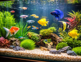 تغذیه ماهیان زینتی در آکواریوم خانگی برای رشد و رنگ طبیعی.