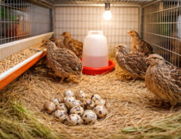 بلدرچین تخم‌گذار در خانه