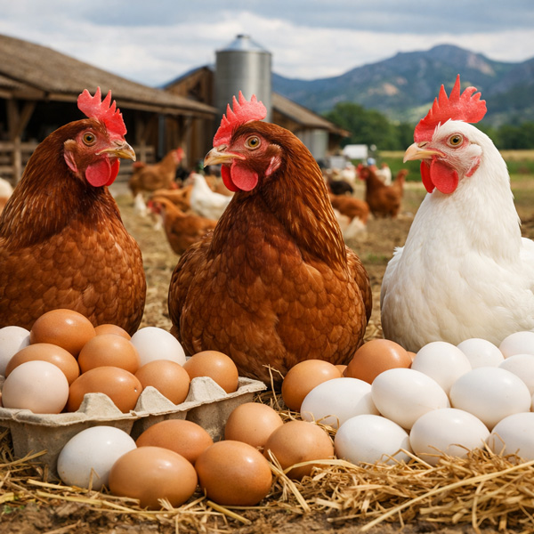 بهترین نژاد مرغ تخم‌گذار در ایران شامل های‌لاین، لوهمن و لگهورن با تولید تخم‌مرغ بالا